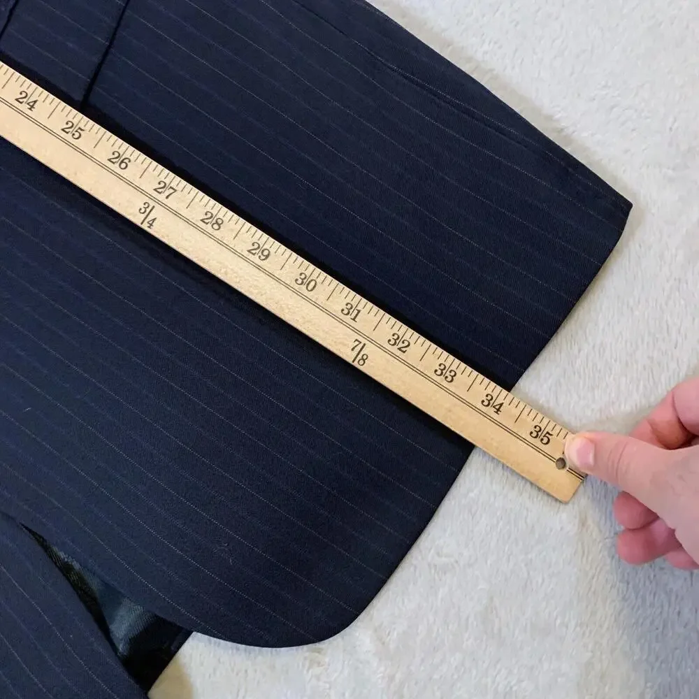 Burberry London Blazer Men's Sport Coat Size 44L Blue 100% Wool Formal Business‎